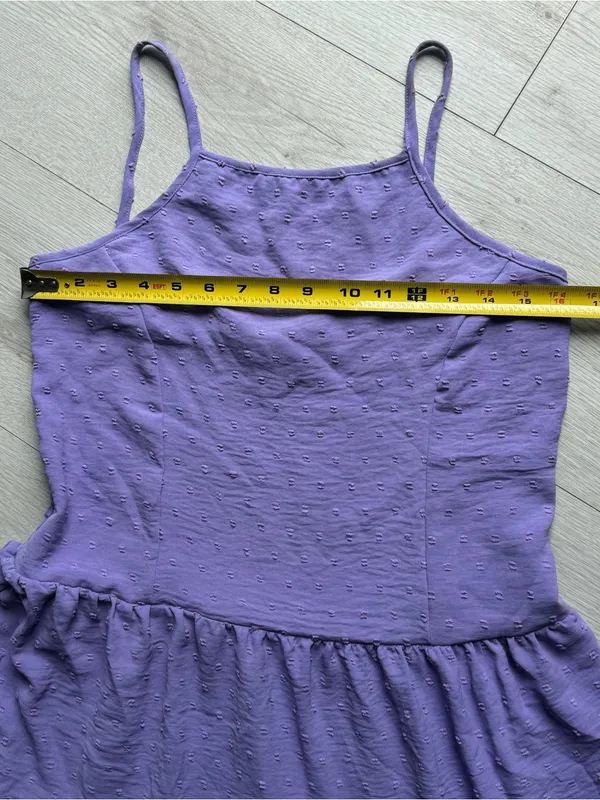 Senina, Lilac Tiered Linen blend Maxi Dress with Spaghetti Straps - Image 5