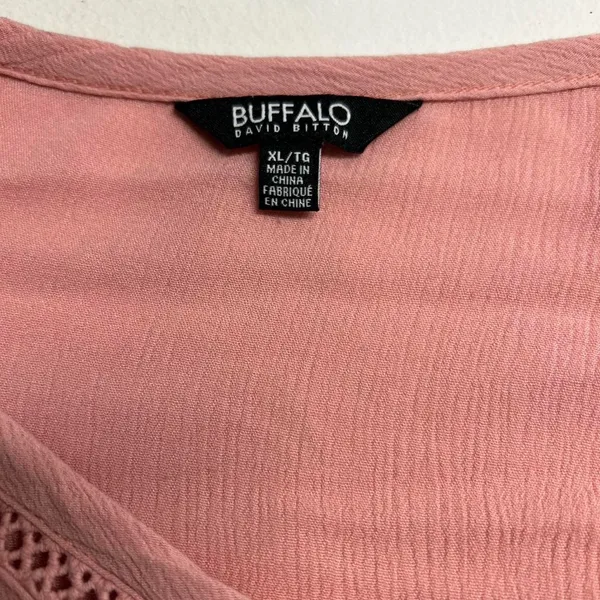 Buffalo David Bitton Pink Gauzy Cuffed Sleeve Tee - Image 3