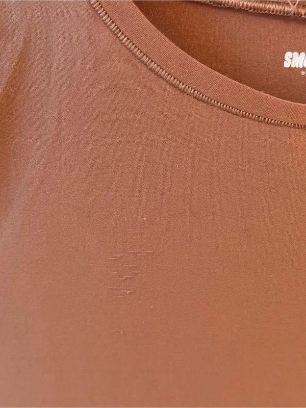 Aerie Smoothez Crewneck Short Sleeve Bodysuit in Caramel - Image 4