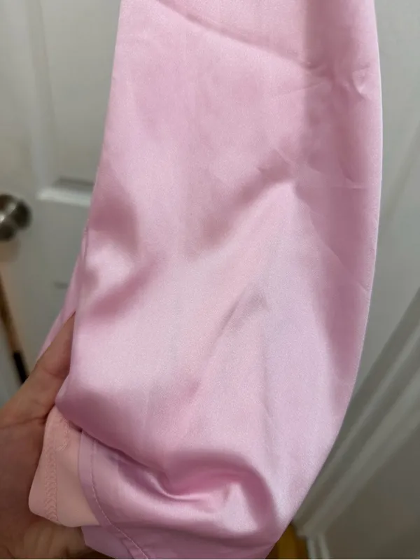 Boohoo Size 10 Pink Satin halter Mini Dress Backless Sleeveless Party Slip - Image 9