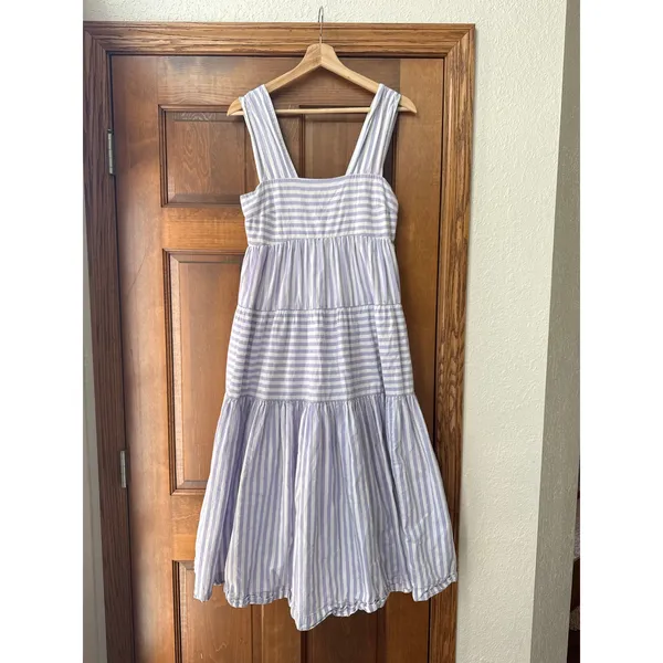BY ANTHROPOLOGIE Helena Square Neck Tiered Midi Dress Size Small - Image 5