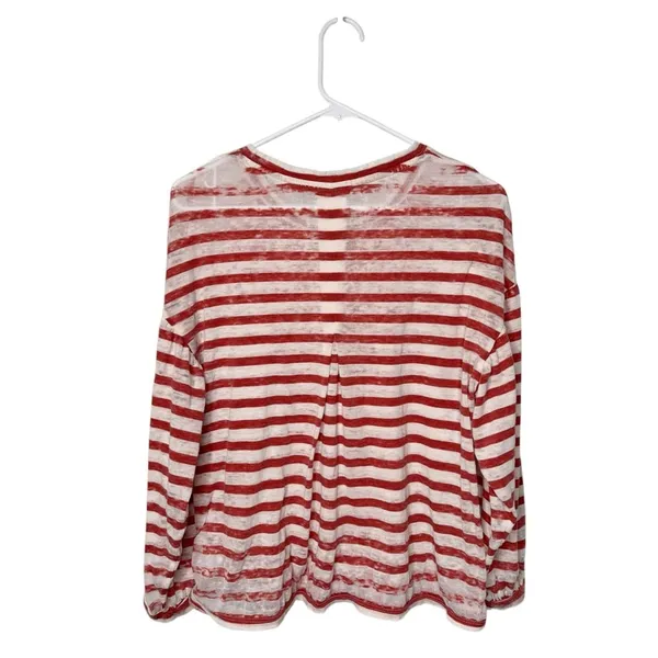 Z Supply Red and White Striped Long Sleeve Crewneck Top Size M - Image 2
