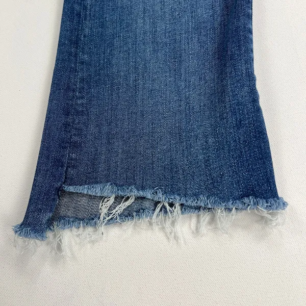 MOTHER Insider Crop Step Fray Jeans Not Rough Enough Wash Stretch Denim Size 25 - Image 2