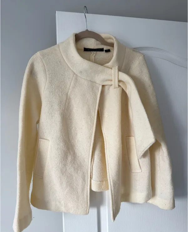 Vintage Cream Cape Coat White Size M - Image 6