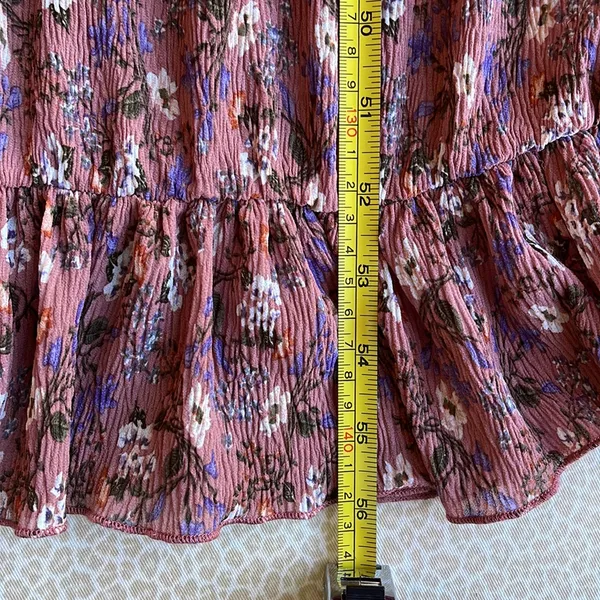 Nasty Gal Long Sleeve Mauve with Dainty Florals Maxi Long Dress size 4 - Image 11