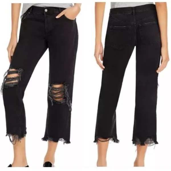 NWT Free People We The Free Maggie Mid-Rise Straight-Leg Distressed Jeans 29 - Image 14