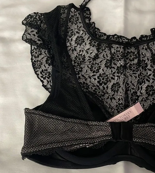 Victoria's Secret Satin & Lace Bra Top Crop Top 32C - Image 8