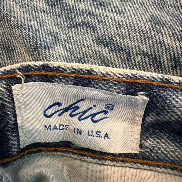 Vintage CHIC Acid Wash Pleated Jeans High Rise Tapered 80s Indie Streetwear USA - Image 2