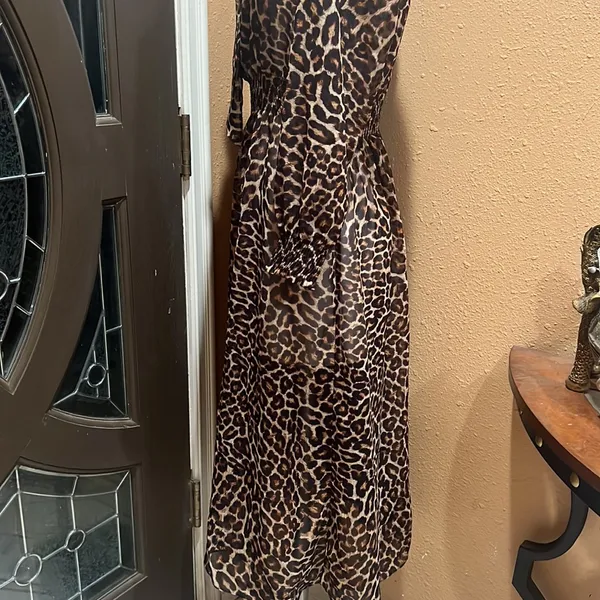 Zara long sleeve cheeta print dress - Image 5
