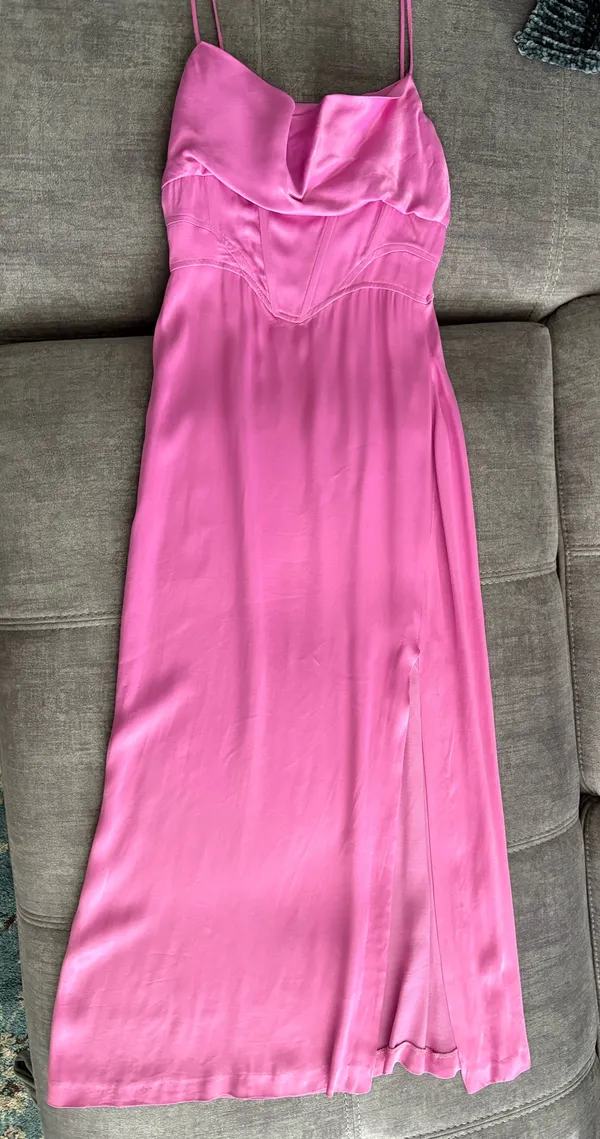 ZARA midi dress Satin EffectCorset Maxi Party Wedding Cocktail bridal shower - Image 4