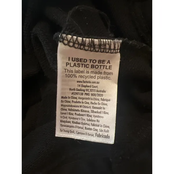 Factorie AU Black Cropped Pullover Hoodie XS Stnd Esntl Cotton - Image 6