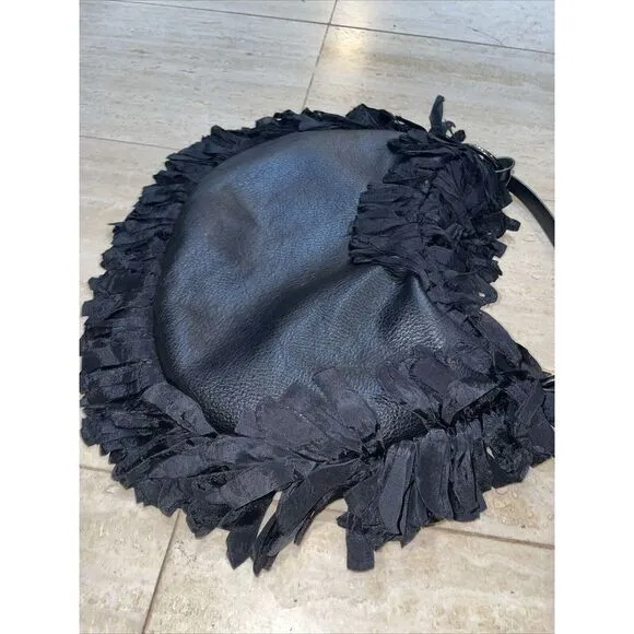 WOMENS PHOEBE AND‎ JOSEPHINE Fur LEATHER Fringe SHOULDER PURSE 14x9" - Image 7
