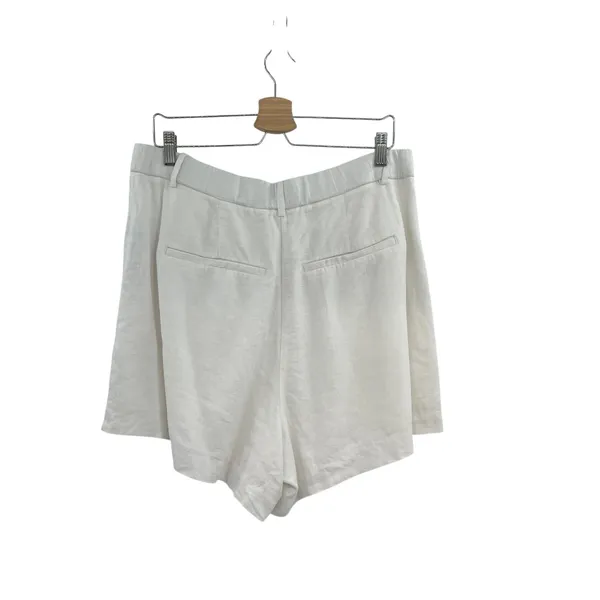 Abercrombie Sloane Tailored Shorts Linen Blend High Rise White Size 32‎ 14R - Image 6