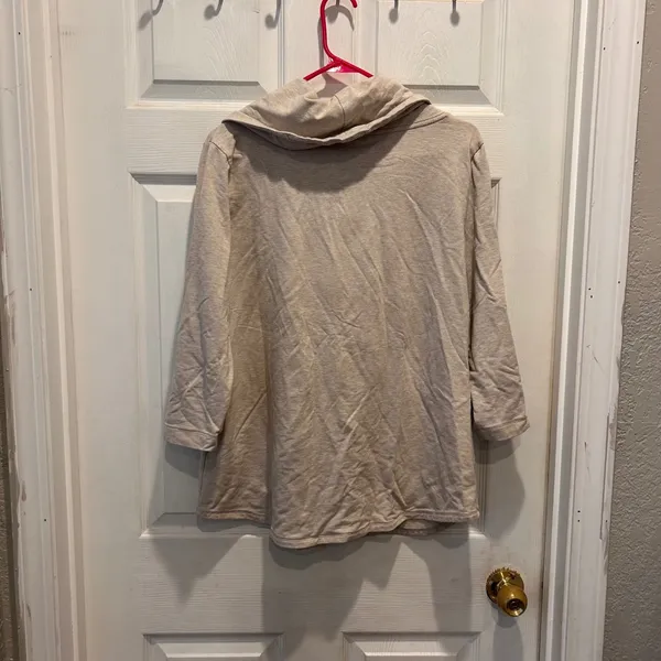 Tommy Hilfiger Womens Beige Cowl Neck Long Sleeve Sweater Top‎ Size XL - Image 6