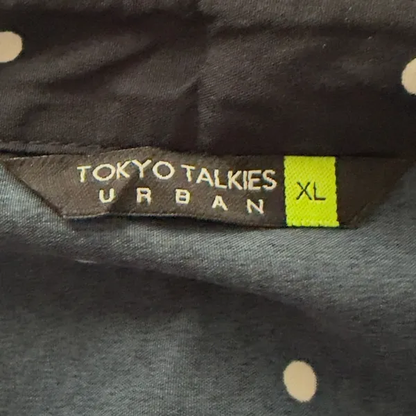 Tokyo Talkies Urban Navy Blue Polka Dot Belted Midi Dress Sz XL - Image 7