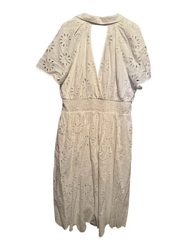 Maeve by Anthropologie White Eyelet Cotton Midi Dress - Image 9