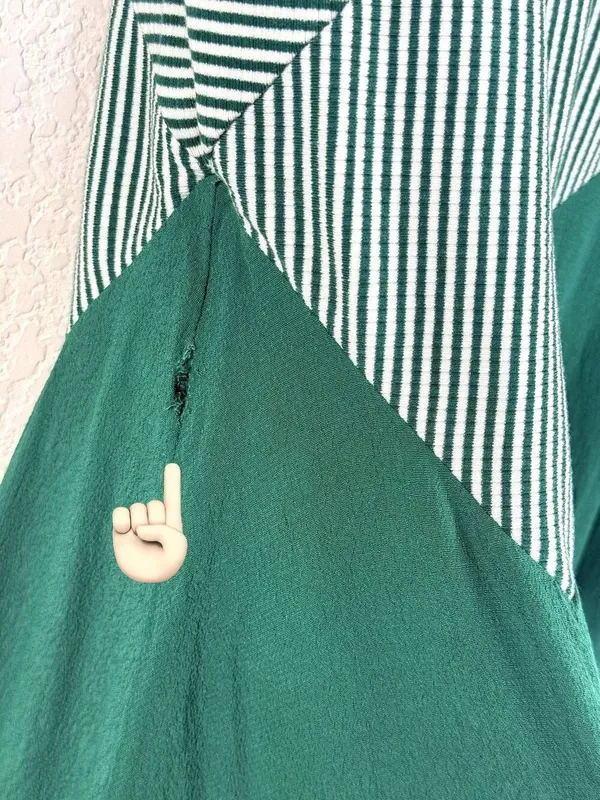 Anthropologie Maeve Cameron Striped Asymmetrical Green Dress Small Boho - Image 7