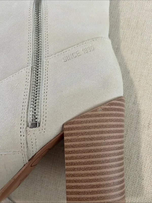 Franco Sarto® Jaxon midcalf Suede boot, White Chalk, Size 7.5, NWOT Display pair - Image 12