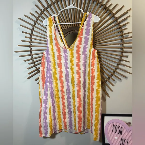 Compañía Fantástica Sleevelss Multicolor Dress V-Neck Colorful Playful Vacation - Image 4