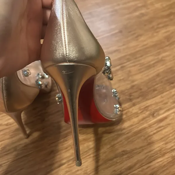 Christian Louboutin Degraqueen Clear Pointed Toe Pump size 38.5 - Image 7