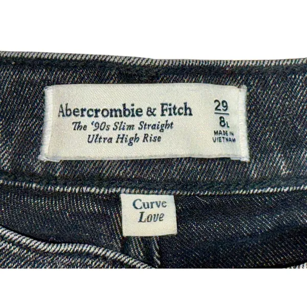 Abercrombie & Fitch Curve Love 90s Slim Straight Ultra High Rise Jeans Size 29 8 - Image 3