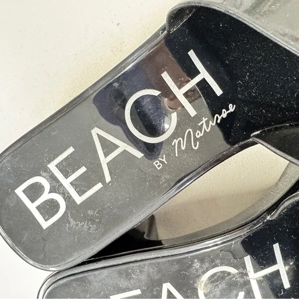 Matisse Beach Black Rubber Slides Chunky Heel Womens 9 Sandal Casual Beachy Shoe - Image 3