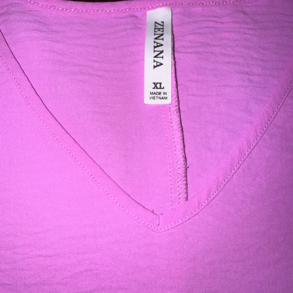 2 -Zenana Outfitters Vibrant Pink/Grey Short Sleeve Tee Women’s XL - Image 5