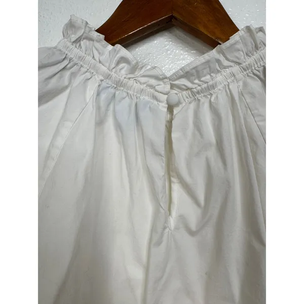 Hill House Home The Ruffle Top White Cotton Puff Sleeve Victorian Blouse Small - Image 5