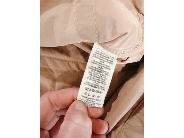 (RFB1) Free People Quilted Bomber Varsity Jacket Blush Beige L Casual Trendy - Image 7