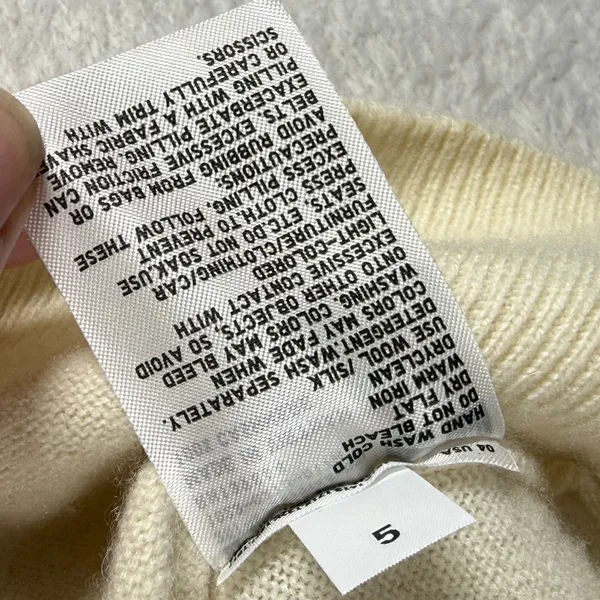 Uniqlo 100% Cashmere Short Sleeve Mock Neck Sweater Cream 251-472977 S - Image 6