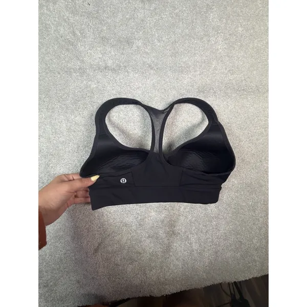 Lululemon Black Racerback Sports Bra Mesh Back Padded Athletic Yoga 4 - Image 4