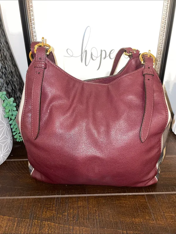 Burberry Canterbury House Check Canvas Leather Tote Shoulder Bag - Image 4