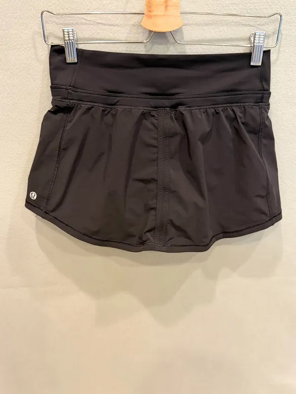 Lululemon‎ Black Athletic Tennis Golf Skort Size 4 Built-In Shorts Running - Image 4