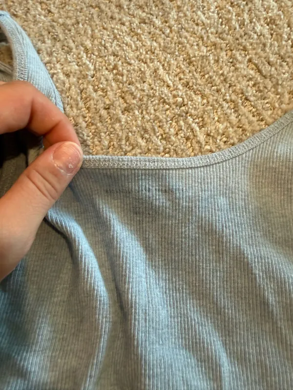 Brandy Melville Tank Top Crop Light Blue - Image 2