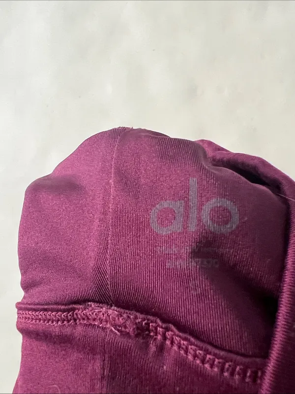 ALO YOGA UNITED LONG SPORTS BRA EGGPLANT DARK PURPLE Small - Image 4