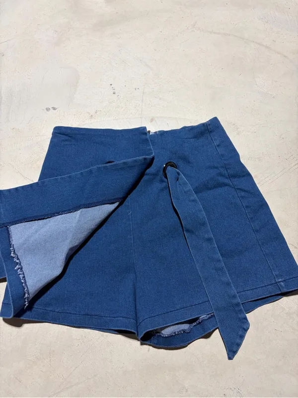 Altar’d state Blue Skort with Front Tie small - Image 2