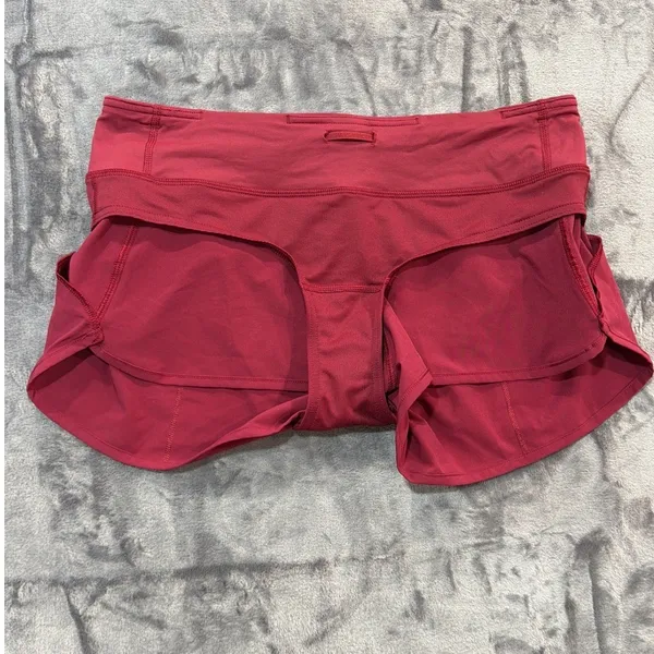 Lululemon Speed Up Shorts Womens Dark Pink Low Rise Running 8 - Image 6