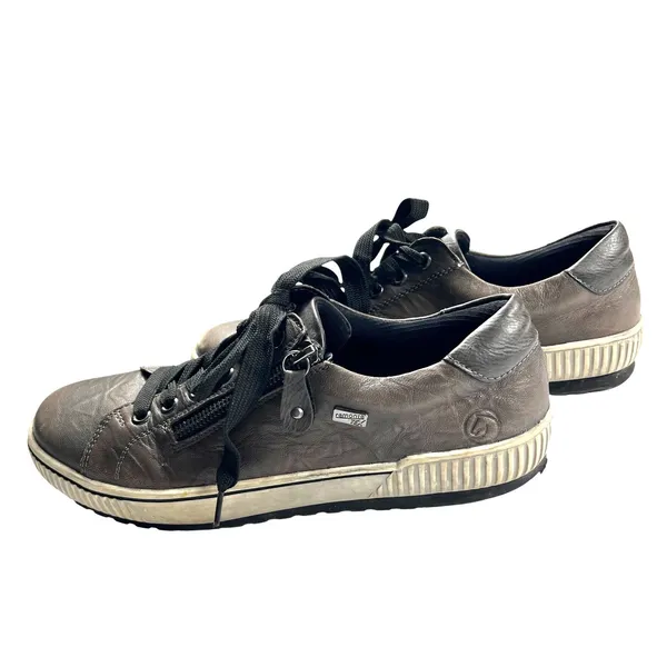 Remonte Maditta D0700 Leather Sneakers 40 Metallic Gray Brown Comfort Walking - Image 3