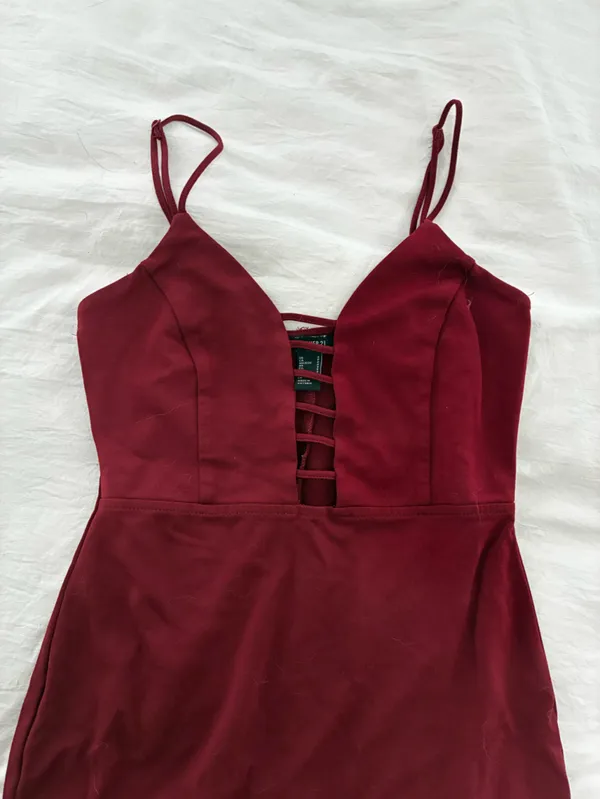 Forever 21 Burgundy Strappy Bodycon Dress - Image 2