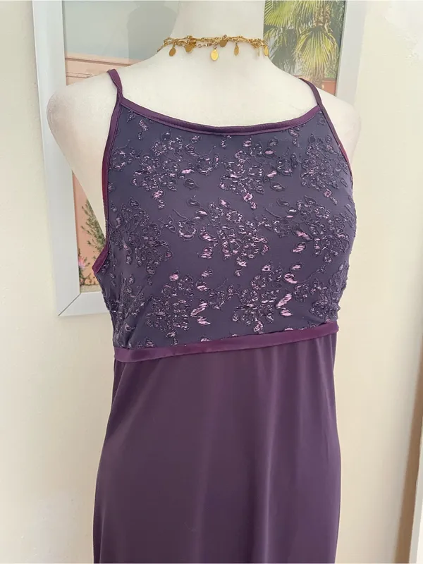 Vintage 90s Byer Too! Whimsigoth Metallic Maxi Dress in Juniors Large - Image 4