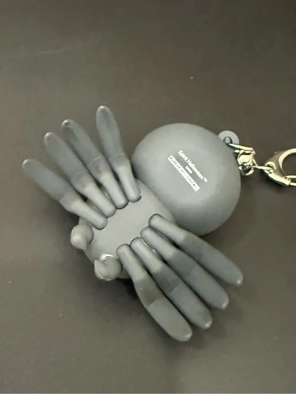 SPIRIT HALLOWEEN Gray Spider 3D Figural Bag Charm Keychain - Image 4