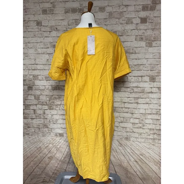 Emory rose M Yellow Midi Length Pockets Buttons‎ Sheath Overaize Size M - Image 6