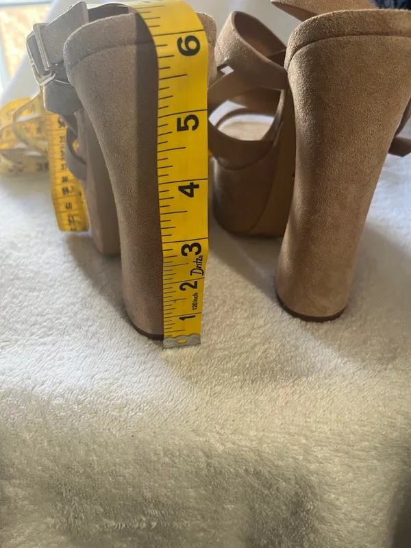 Gianni Bini Beige Suede Strappy Platform Sandal - Image 7