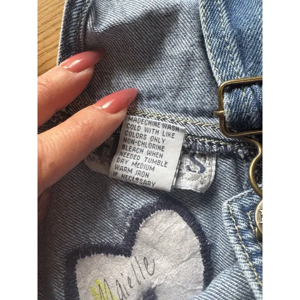 Haiks Country Patch Work Denim Overalls Blue Size Women I think Medium VTG READ - Image 5