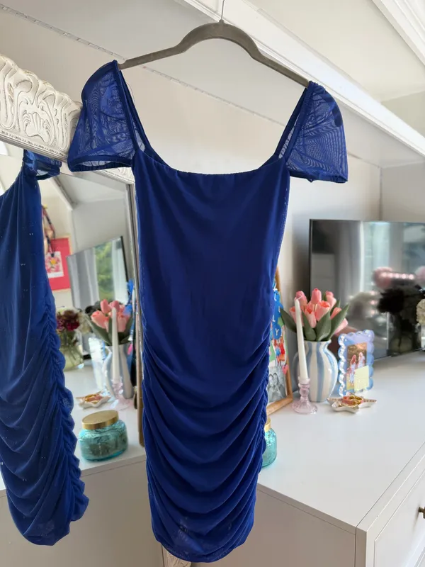 Hello Molly Mini Dress Blue Bodycon - Image 2