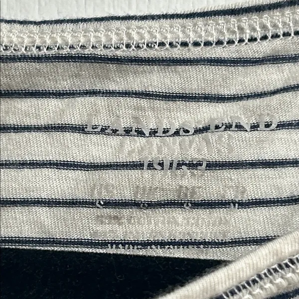 Lands End Canvas Cotton Striped Nautical Black and White Top sz small - Image 4