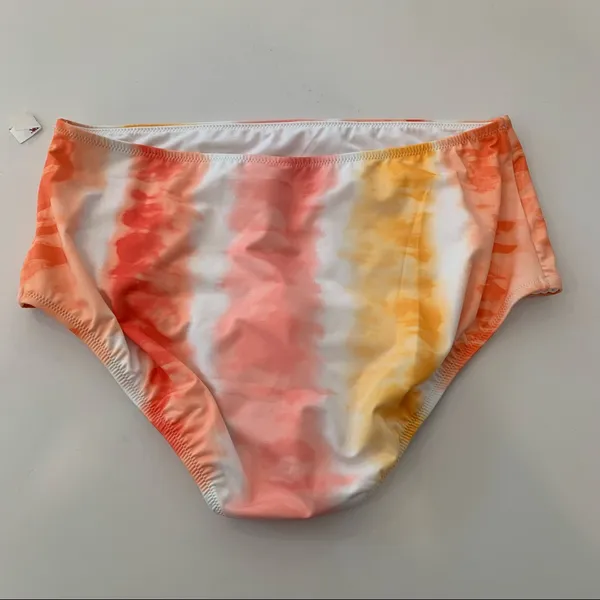New Sanctuary Anthropologie Tie Dye Ruffle High Waist Bikini Bottom Sz XL Sade - Image 4
