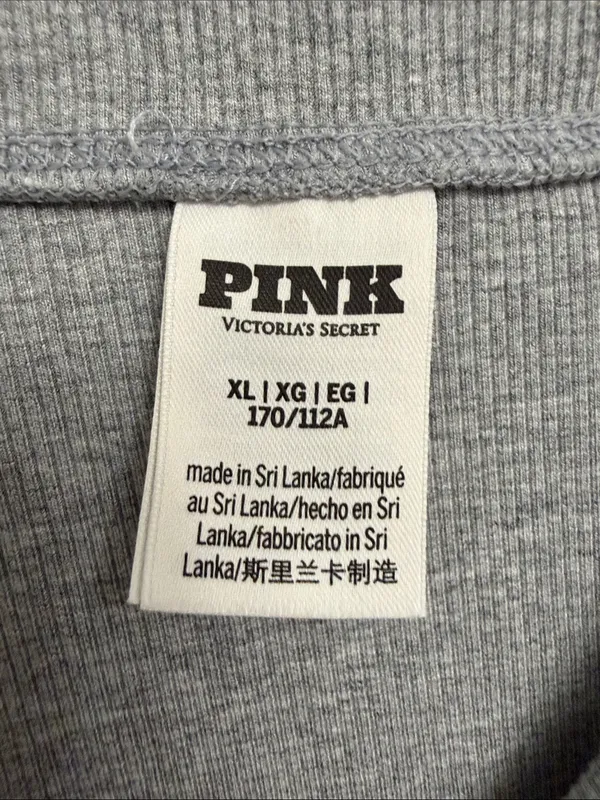 PINK Victorias Secret Off-Shoulder Long Sleeve Bodycon Dress in Light Gray XL - Image 5