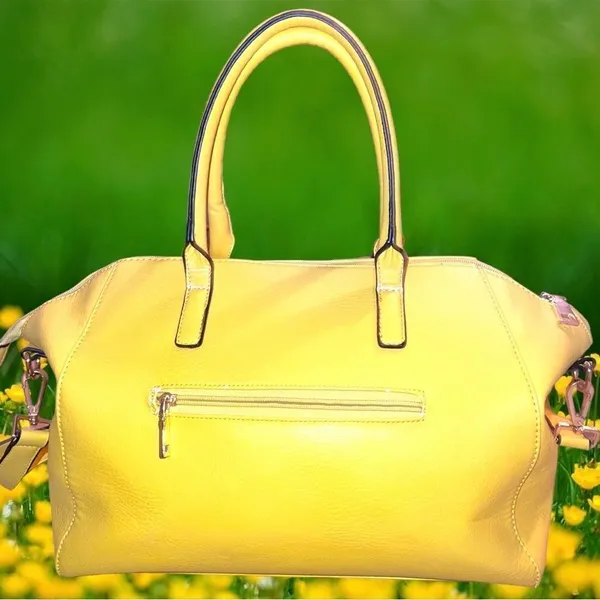 Beautiful yellow satchel purse with shoulder straps!! - Image 5
