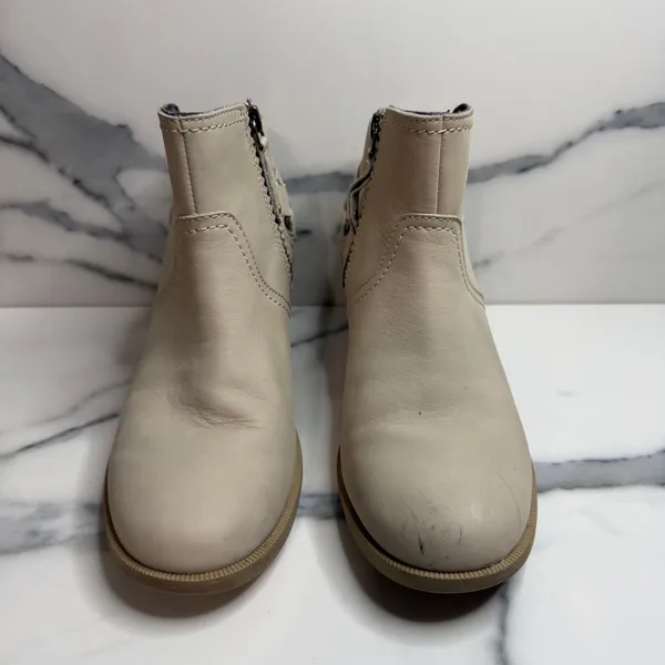 Teva Women's Beige Leather Foxy Ankle Boot Sz 7.5 Western Boho Festival Side Zip - Image 2